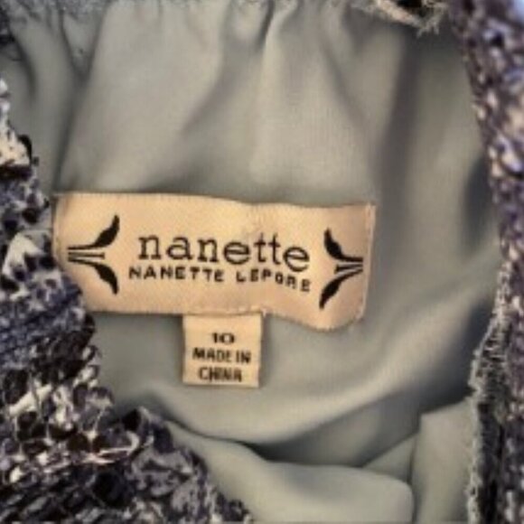 Nanette Lepore Snakeskin Print Smock Neck Dress 10 - Picture 2 of 7